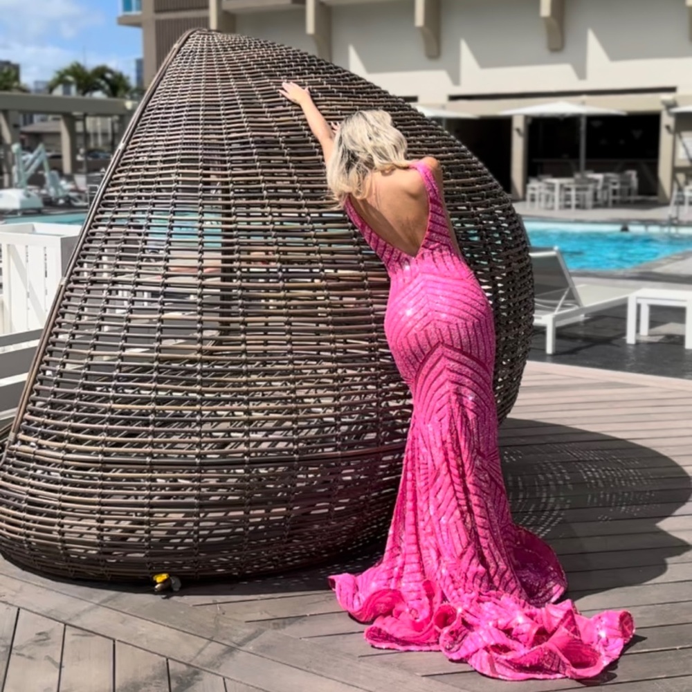 HOT PINK EVENING GOWN